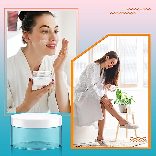 Clear 8 oz Cosmetic Jars with White Lids & Labels - 24 Pack, Variation: White Lid