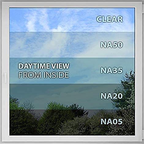 Buydecorativefilm NA05 Black Window Film 48in x 24ft Daytime Privacy Sun Control