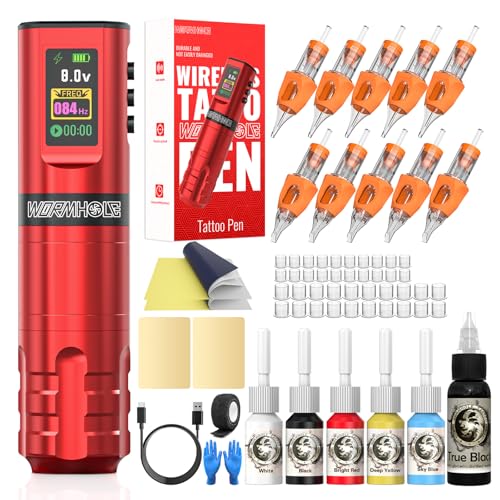 Wormhole Wireless Tattoo Kit with 1800mAh Battery – Red