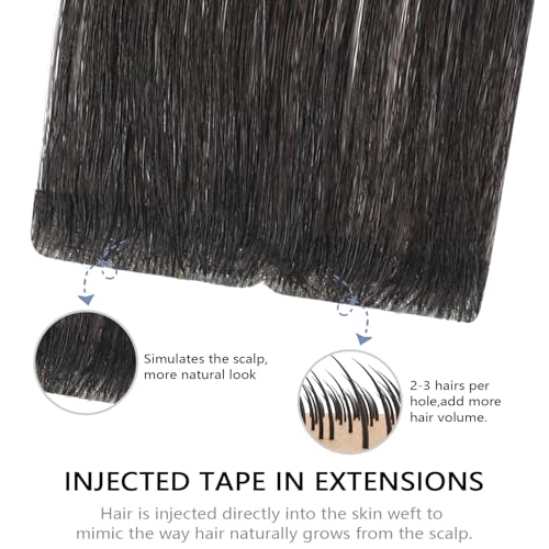 COOKAYU Invisi Edge Hair Extension Tape in Natural Black 14 Inch 30g