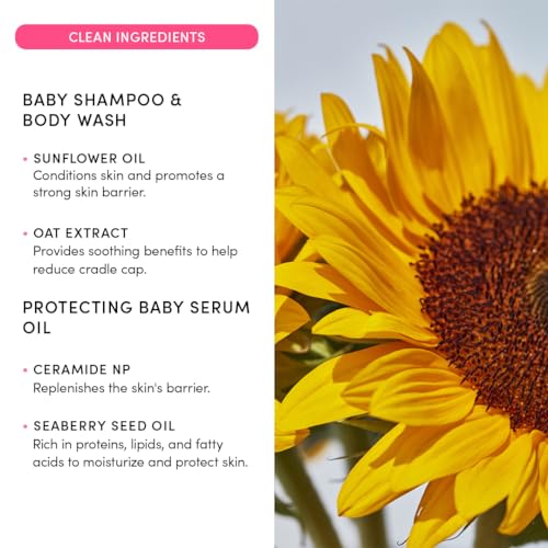 Evereden Baby Cradle Cap Shampoo & Body Wash with Nourishing Oil - Unscented, Gentle & Hydrating for Newborns