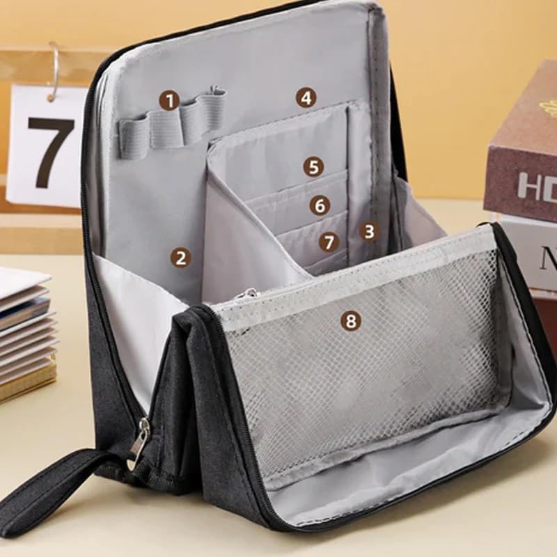 DASHENRAN Standing Makeup Bag, Portable, Large Capacity, Doresty Stand up Makeup Bag, Vertical Large Opening Waterproof Multifunctional Make up Bags with Compartments, Travel-Friendly (Purple)