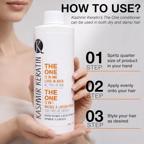Kashmir Keratin Leave-In Conditioner 16 Fl Oz - 12-in-1 Hair Treatment Spray for All Hair Types