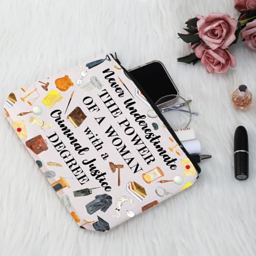G2TUP Criminal Justice Lover Gift Woman Power Cosmetic Bag (Woman Criminal Justice MB)