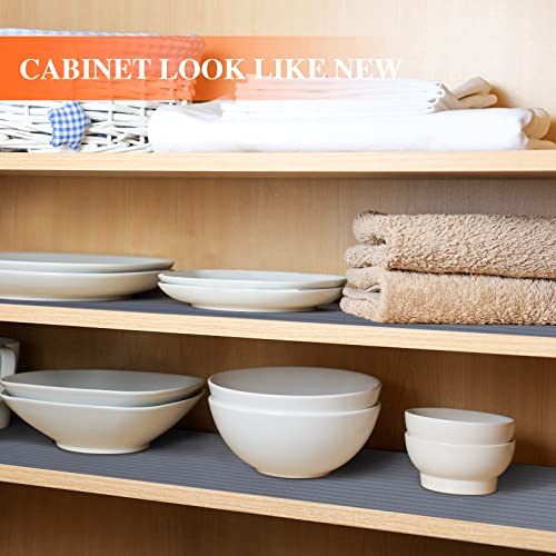 Mcrbeay Non-Adhesive Washable Shelf Liner for Cabinets, Dark Gray, 24"W x 30' L