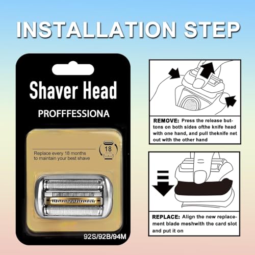 NEW Electric Replacement Shaver Head Series 9 92S Accessories Shaver Compatible with Series 9 Electric Razors 9290cc, 9291cc, 9370cc, 9293s, 9385cc, 9390cc, 9330s, 9296cc (Upgraded ver.)