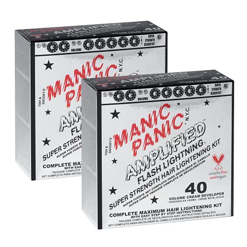 Hair Lightening Kit with 40 Volume Developer - Pack of 2 Bleach Creams & Supplies - Bleach / 2 Count