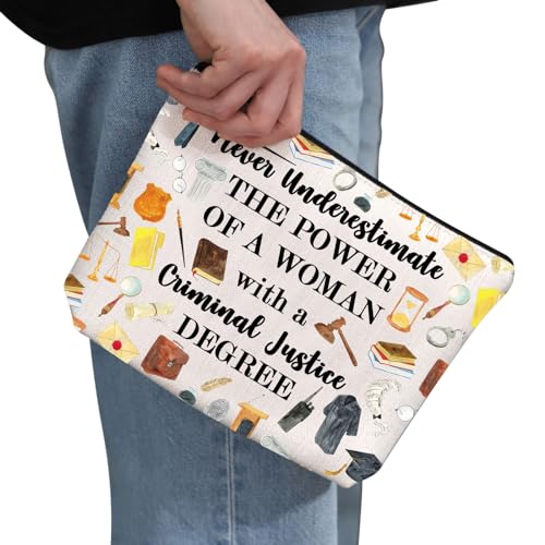 G2TUP Criminal Justice Lover Gift Woman Power Cosmetic Bag (Woman Criminal Justice MB)