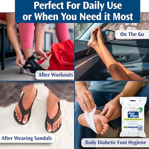 PediFix Tea Tree Ultimates Foot Wipes ? Natural Deodorizing & Cleansing with Tea Tree Oil, Peppermint & Aloe Vera for Odor & Sweat Relief