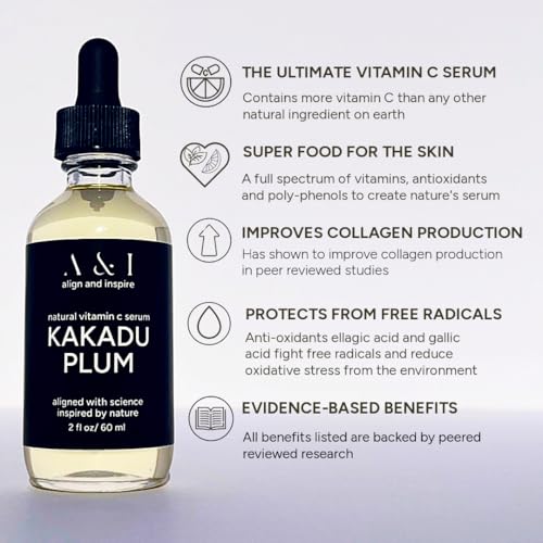 Vitamin C Serum with Organic Kakadu Plum Oil 2oz - Natural Skin Brightening