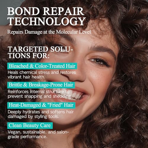 Vegan Bond Repair Hair Mask - Deep Conditioner with Peptides & Amino Acids for Damaged Hair