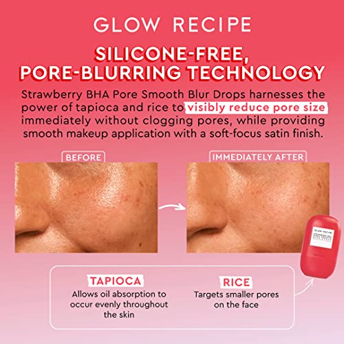 Glow Recipe Strawberry BHA Serum Primer - Pore Minimize & Oil Control, Silicone-Free, Matte Face Primer (30ml)
