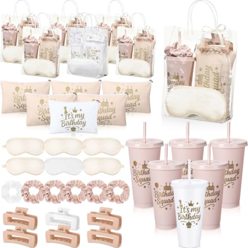 Birthday Squad Party Favors Set for Women Beige White - 6 Sets Variation