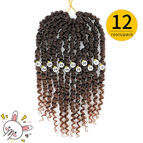 Fulcrum Passion Twist Crochet Hair 10 Inch - Pack of 8, T30#
