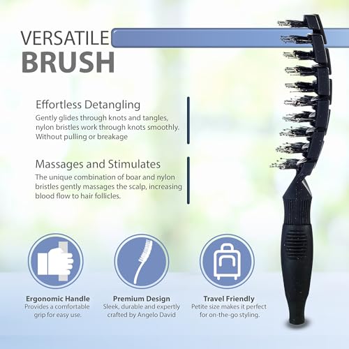 Flex Brush Vented Hair Brush for Blow Drying XL Black - Detangling & Massaging