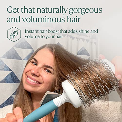 Extra Large Ceramic Ion Round Hair Brush 2.5 Inch Barrel for Voluminous Blow Drying - Lightweight Styling Tool