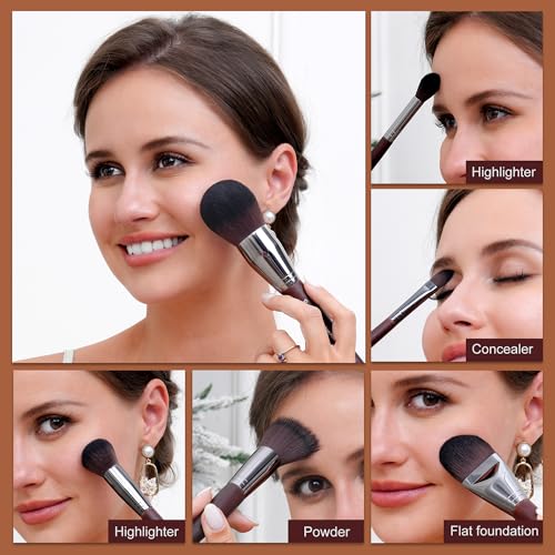 Bueart Design 38Pcs Professional Makeup Brushes Set With Extra Large Holder,Premium Soft Synthetic Brush For Foundation Blush Powder Contour Concealer Blending Bronzer Eyeshadow