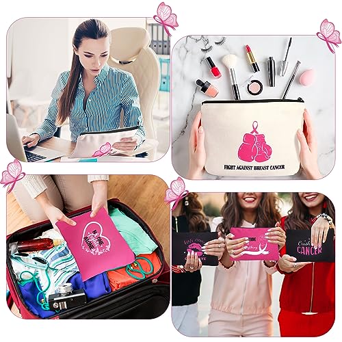 Breast Cancer Awareness Makeup & Travel Pouch Pink Ribbon Gift Bag