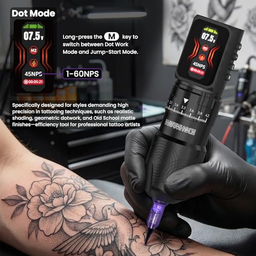 Wireless Tattoo Machine Kit with 2 2300mAh Batteries - Includes 20 Cartridges & Accessories - Variation: 2 Batteries + Kit