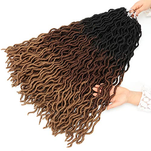 Eliza 24 Inch Wavy Gypsy Faux Locs Crochet Hair OM3T3027 - 7 Packs Goddess Locs for Black Women