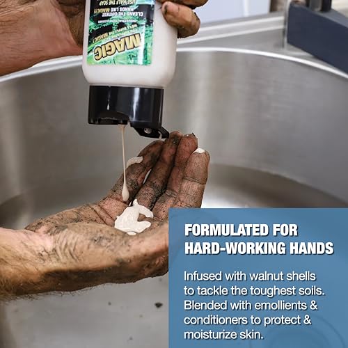 Zenex Magic Hand Soap - Industrial Hand Cleaner for Auto Mechanics | Shop Soap | Walnut Shell Scrubbers to Remove Grease, Oil, Ink & Paint | Moisturizing Ingredients | 400 ml (1 Pack)