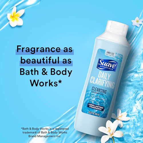 Suave Clarifying Shampoo, Family-Size 4-Pack ? pH-Balanced & Hypoallergenic Daily Deep Cleansing Shampoo for Normal to Oily Hair, 22.5 Oz Ea