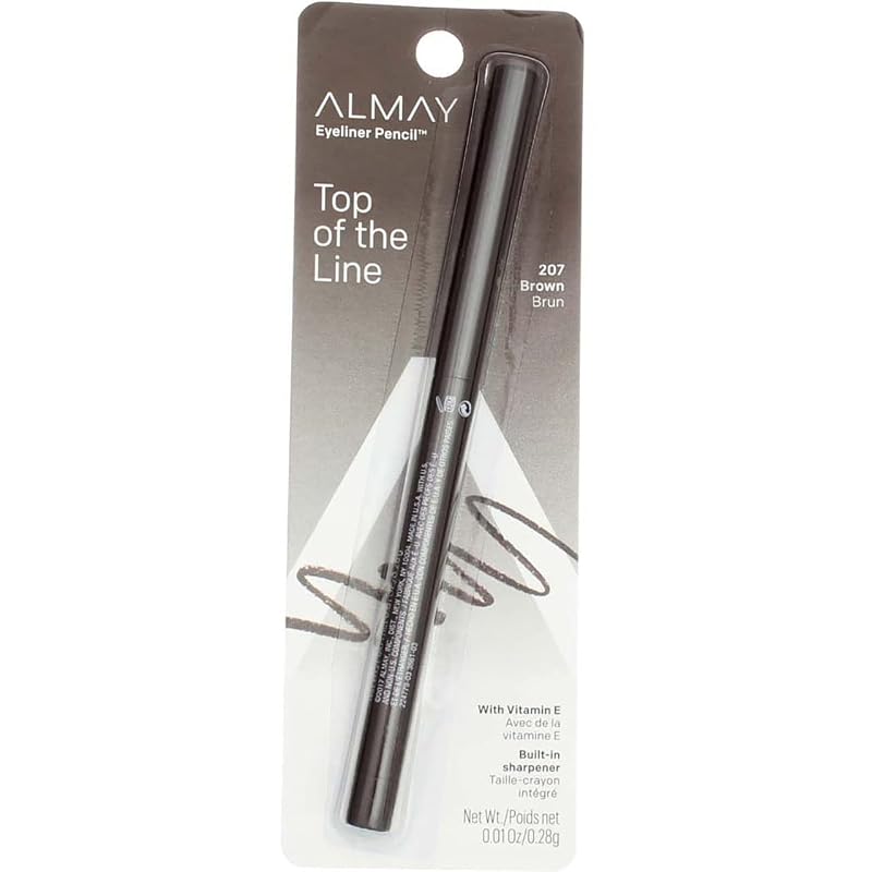 Almay Brown Eyeliner Pencil, 0.01 oz — Hypoallergenic, Water-Resistant, 16 Hr Wear, Pack of 6 (Variation: Brown+1 Count)