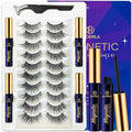 Wispy Cat Eye Magnetic Eyelashes 10 Pairs with Magnetic Liner Kit, Reusable & Easy to Apply
