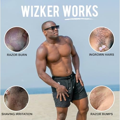 WIZKER Premium Ingrown Hair Exfoliating Brush for Sensitive Skin, Couple¡¯s Edition Removes Razor Bumps, Reduces Shaving Irritation, Waxing, Laser ? Waterproof, No Mold