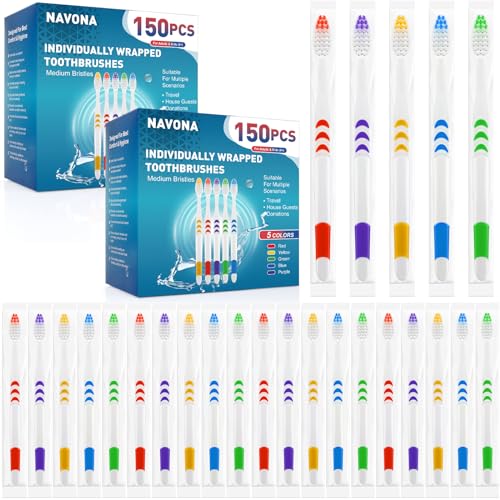 300 Pack Disposable Toothbrushes Soft Bristle Individually Wrapped Travel & Household