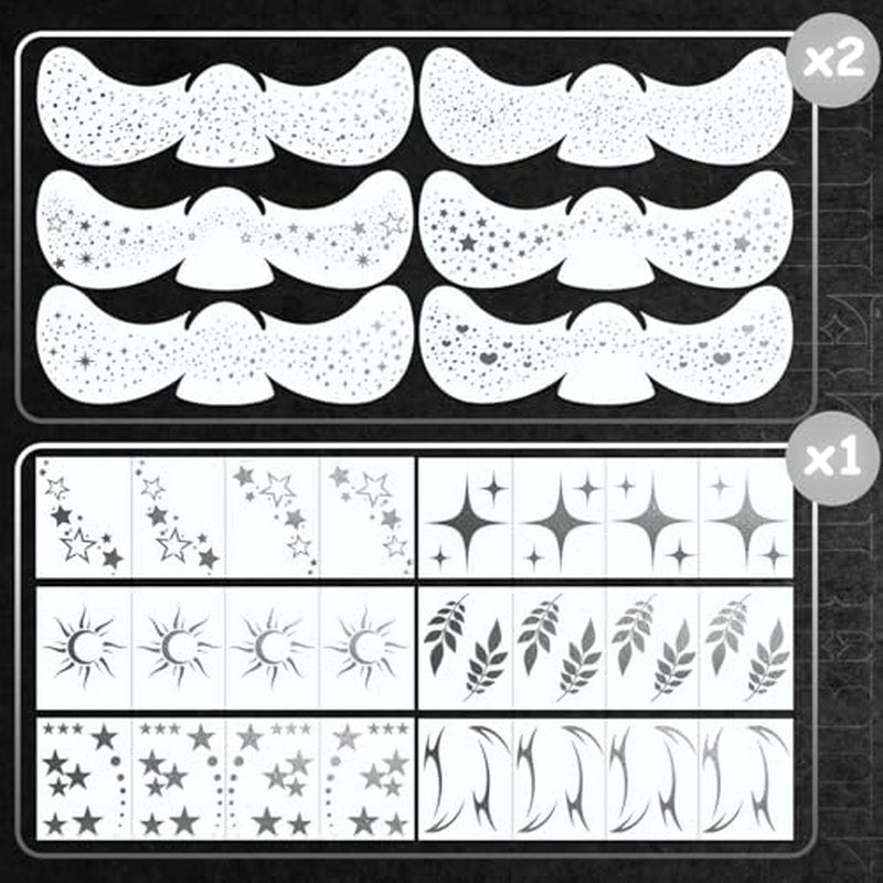 36PCS Glitter Freckles Face Tattoos | 18 Sheets Silver Sparkle Freckles Temporary Makeup Patches for Women Parties, Festivals,Daily Makeup Accessories