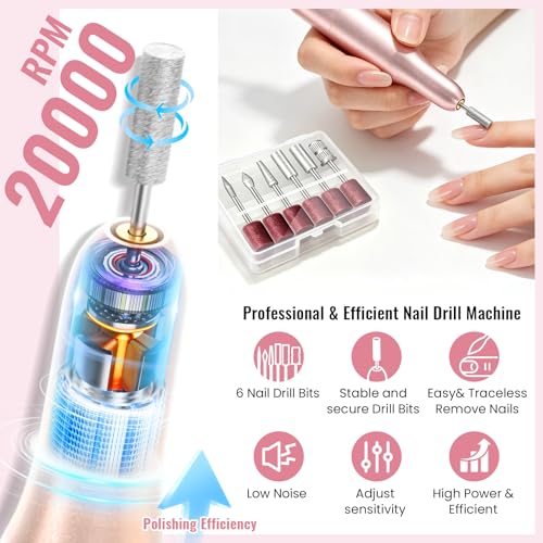 Gel Nail Polish Kit with UV Light, Nail Drill & 68 Pieces for DIY & Professional Nails
