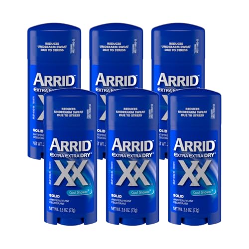Arrid Extra Extra Dry Cool Shower Antiperspirant Deodorant 2.6 oz Pack of 6