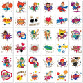 PapaKit 36 Pc Superhero Temporary Tattoo Set - 18 Individually Wrapped Sheets | Birthday Party Favors, Classroom Rewards, Goodie Bag Fillers