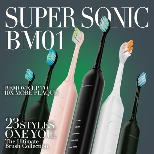 Rechargeable Sonic Electric Toothbrush with 5 Modes & 4 Brush Heads