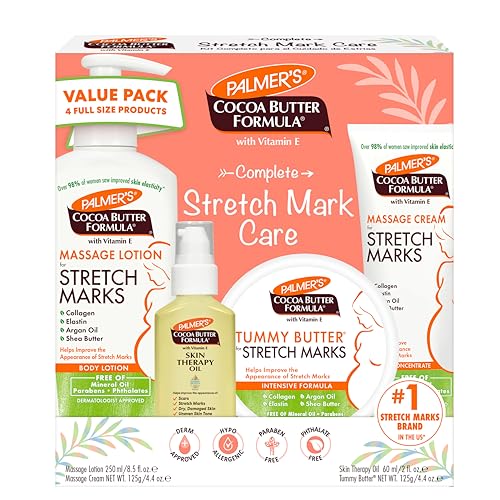 Pregnancy Skin Care Kit with Cocoa Butter & Vitamin E - Stretch Mark & Scar Prevention