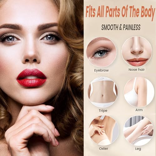 Facial Hair Remover for Men & Women, Electric Eyebrow & Facial Hair Trimmer Device 2 in 1 Body Razor for Face with Built-in LED Light Eyebrow Shaver with USB Rechargeable