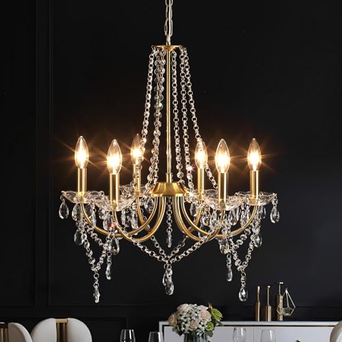Gold Crystal Chandeliers for Dining Room Modern Ceiling Light Fixture - Variation of THIS listing