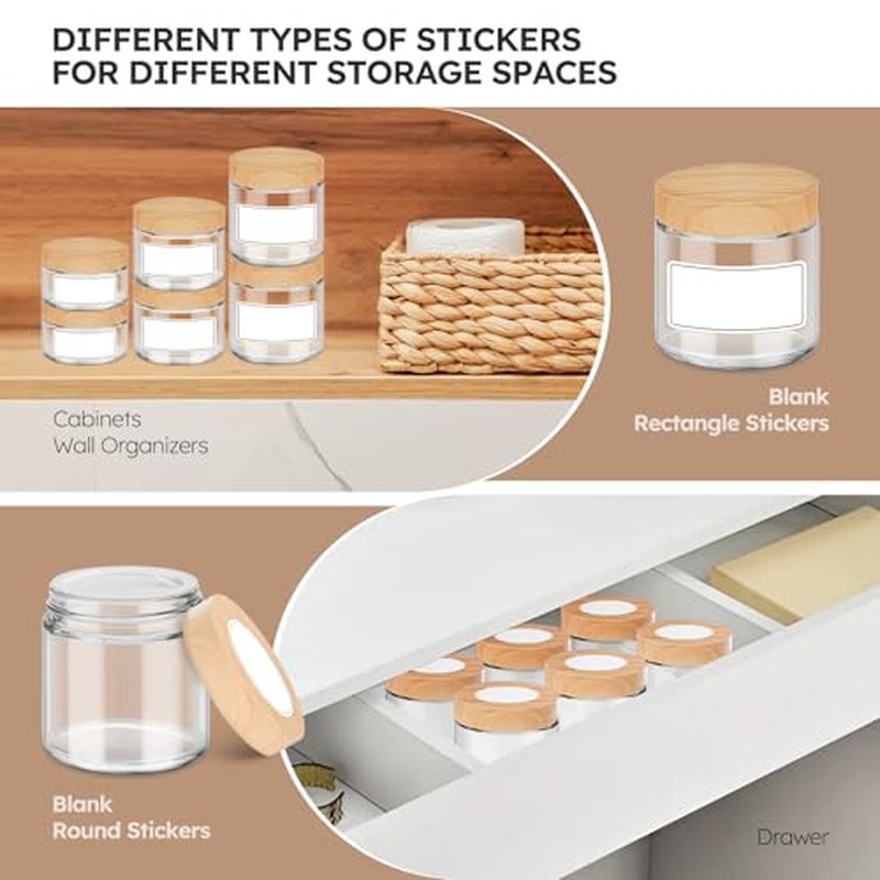 16 Pack 4 OZ Glass Jars with Lids, Small Glass Containers with Plastic Woodgrain Lids & Inner Liners, Reusable Travel Containers for Creams, Makeup, Lotion, Cosmetic, Ointment