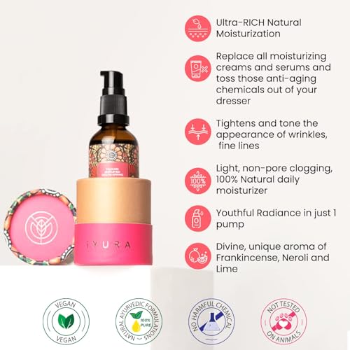 iYURA Yauvari Amplified Youth Spring?Face & Neck Moisturizer for Dry to Very Dry/Mature Skin | Firms the Look of Cheeks, Jowls & Neck | Pro-Aging, Natural Face Oil with Black Gram | 1.69 fl oz (50 ml)