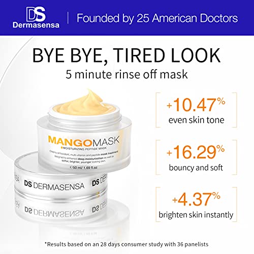 Moisturizing Peptide Mask, Brightening Rinse Off Mask with Vitamin A, C and E, Anti Aging Face Mask for Brighter Younger Bouncy Skin with Radiance