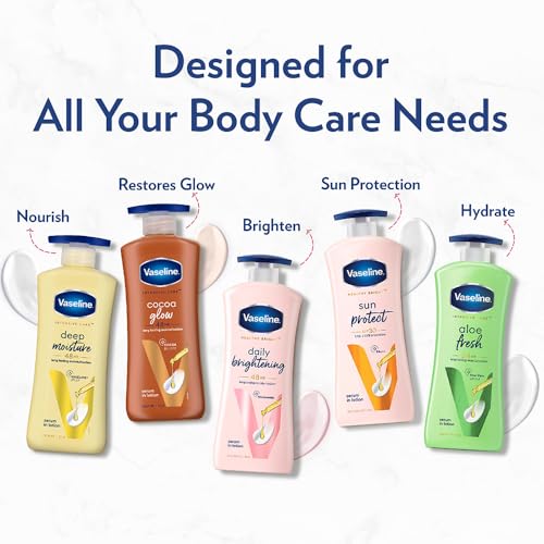 Vaseline Cocoa Glow Body Lotion 13.53 Fl Oz (400 ml) - Moisturizing & Fast Absorbing