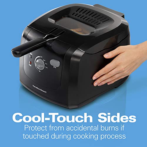 Deep Fryer with Basket - 8-Cup Capacity, Cool-Touch Sides, Adjustable Temp