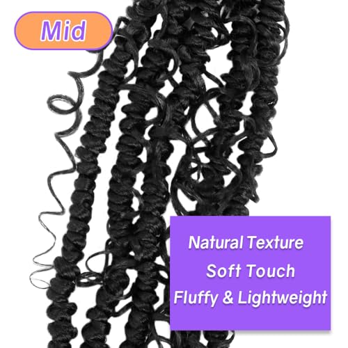 Natural Black 12 Inch Boho Crochet Passion Twist Hair - Pre-Looped 8 Packs