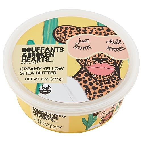Ashanti Naturals Bouffants Bundle - Creamy Yellow Shea Butter (8oz) | Whipped Shea Butter Souffle (Juicy Peach)