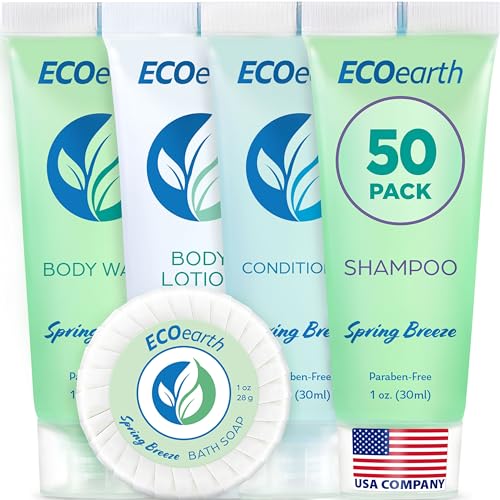 EcoEarth Toiletries Bundle 1 Oz Pack of 50 - Hotel Guest Amenities Set
