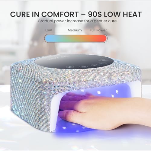Lavinda A-diamond Cordless UV LED Nail Lamp for Gel Nails, Sparkle Rhinestones