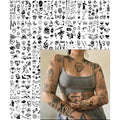 Impressed 48 Sheets Custom Unisex Ignorant Patchwork Temporary Tattoos - Small Semi Permanent Minimalist Black Fake Flash Tattoo for Women and Men - Micro Tiny Adult Hand, Sleeve, Finger Tat for Teens