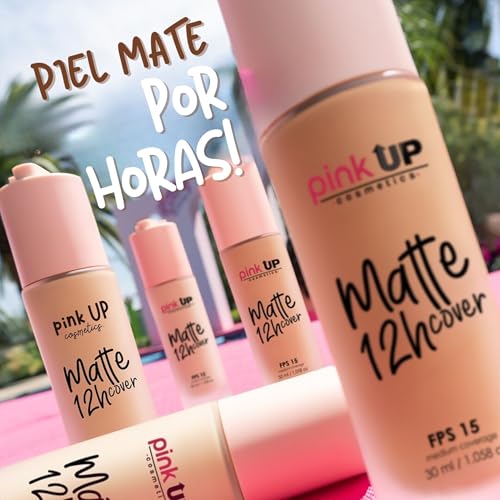 Pink Up Matte Liquid Foundation SPF 15 - Medium Shade, 12-Hour Shine Control, Model 500