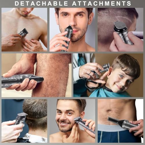 Hatteker 8-in-1 Multi-Functional Grooming Kit for Men - Gray